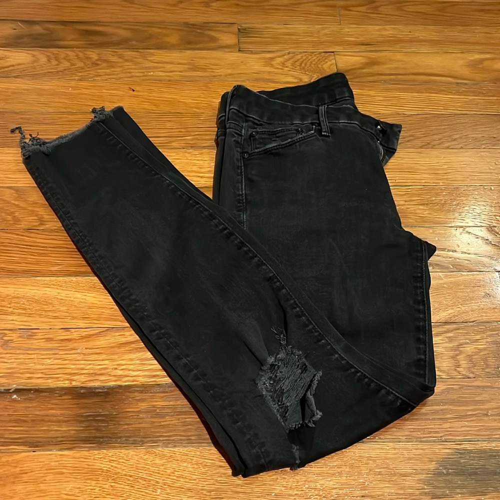 Black Mother ankle fray jeans